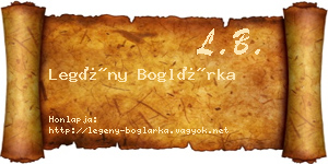 Legény Boglárka névjegykártya